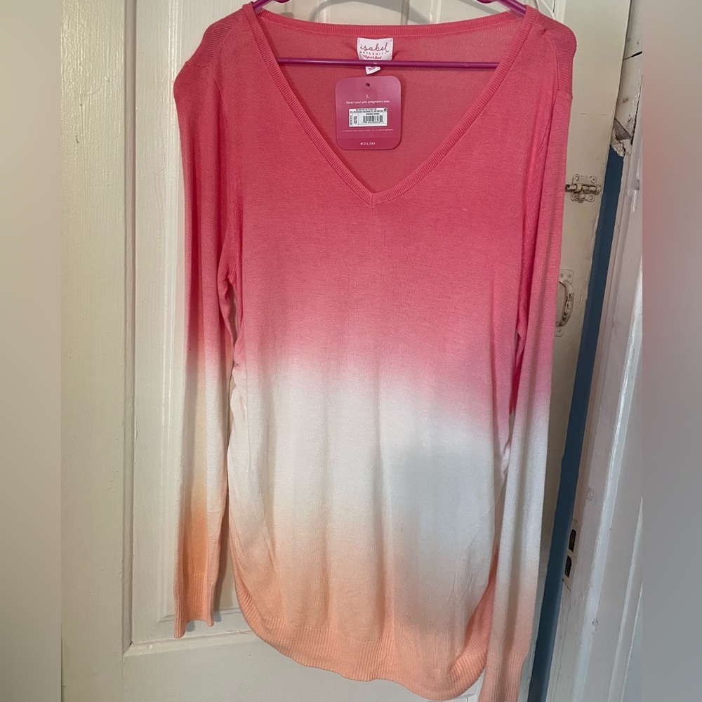 Ombre pink-orange maternity shirt